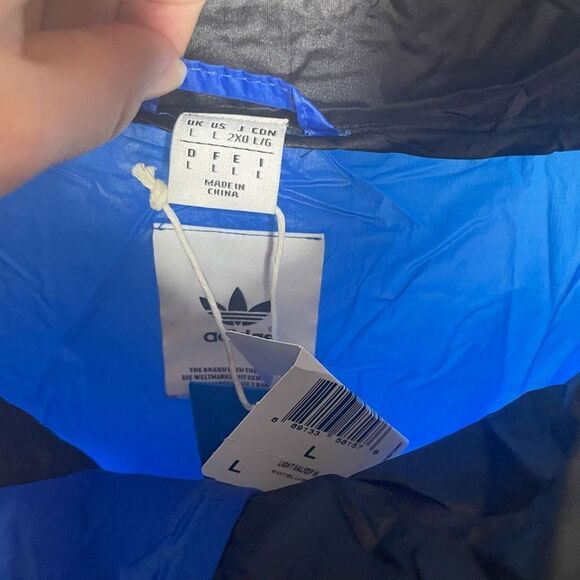 NEW Adidas Cougle Lightweight Half Zip Jacket Windbreaker Blue Black Large L Men - Picture 4 of 7